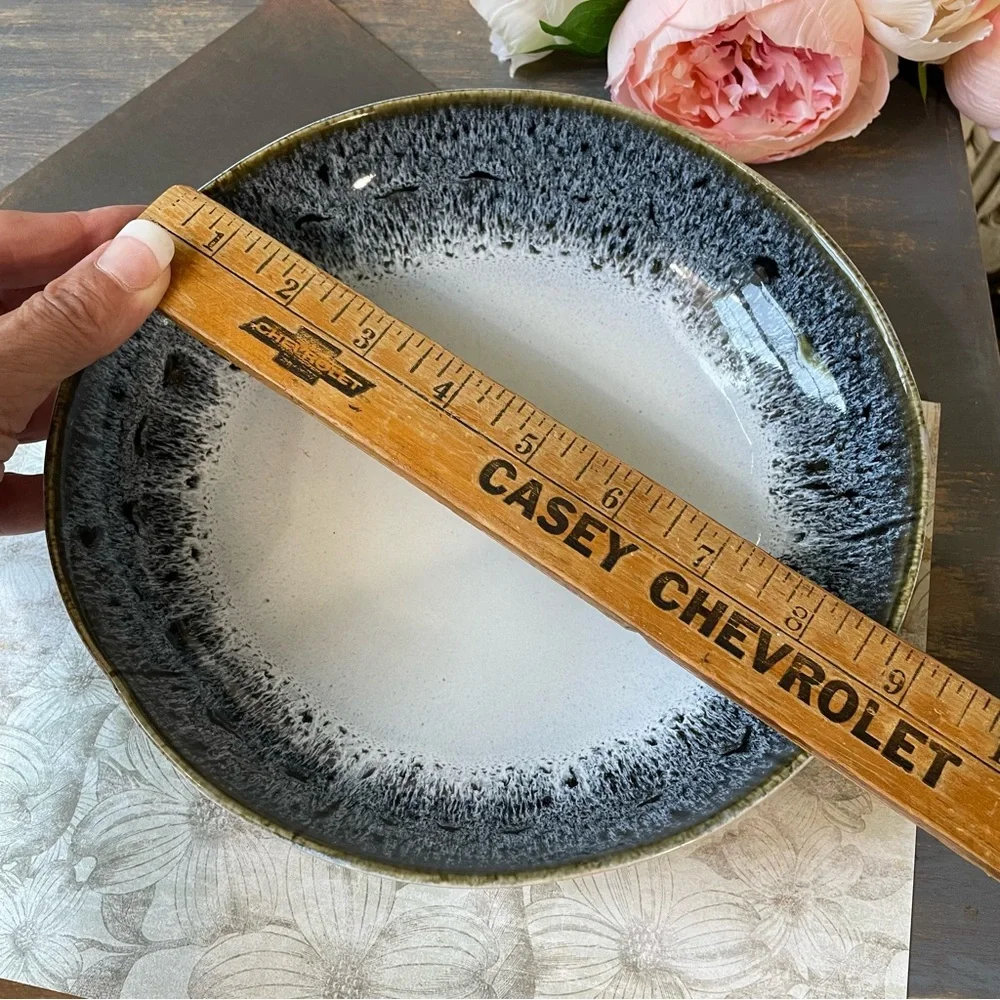 West Elm black white grey reactive glaze stoneware bowl dinnerware